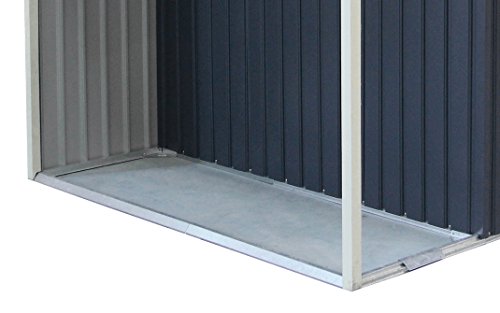 Gardiun KIS12989 Gartenhaus Marlow mit Veranda 6,85 m², außen 193 cm x 35 cm x 237 cm, verzinkter Stahl, Anthrazit – Bild 7