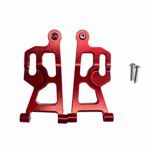 RWLZLB Metal Upgrade Spare Part for Hyper Go H14BM MJX 14210 14209 1/14 Brushless RC Cars, Steering Cup Swing Arm Set Shock Tower Bracket Body Pillars (Red,Front Lower Swing Arms)