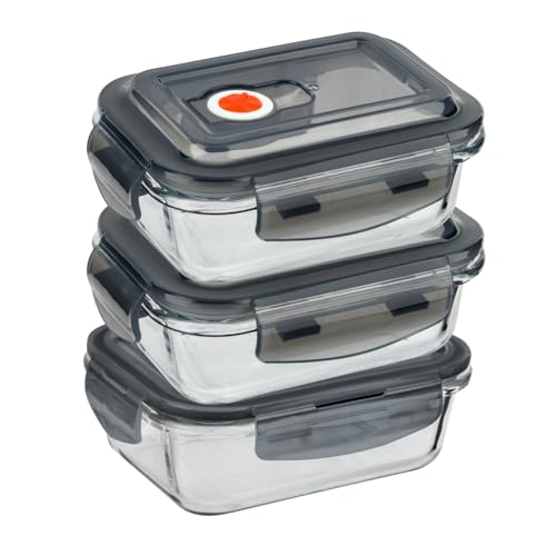 HOMESHOPA Airtight Glass Food Storage Container With Snap Locking...