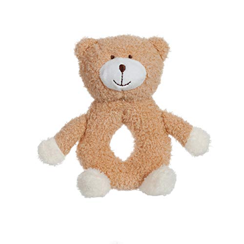 Image of Apricot Lamb Baby Lovey Bear Soft Rattle Toy, Plush Stuffed Animal for Newborn Soft Over 0 Months (Brown Bear, 6 Inches)