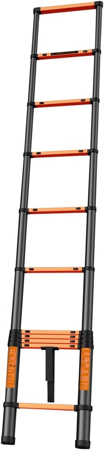 Telescope Ladder 10ft 12ft 12.5ft 15ft 16ft 18ft 20ft, Collapsible Aluminium Ladder/Telescoping Ladder for Rooftop Tent/Home Loft/Rv, Camper Extension Ladder (Color : No Hooks, Siz
