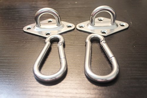 Image of MHMYDZ 1000 lb Capacity Heavy Duty Hammock Hanging kit Ultra Durable Hooks Carabiners for Hammock Stand Hammocks Swing Chair,Multiple Indoor Outdoor Suspension Ceiling Hooks (Pack of 2)