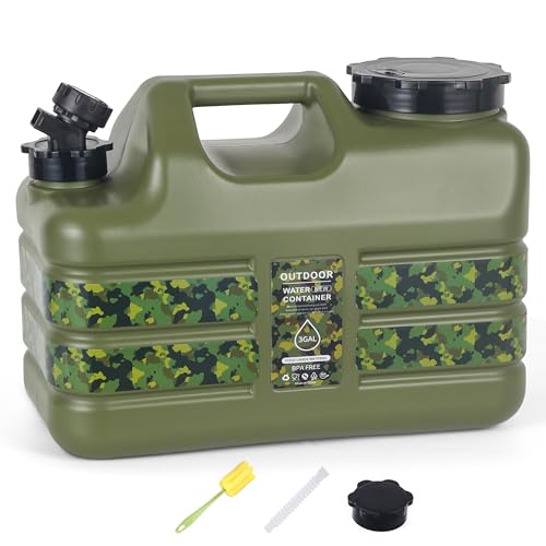 ASIEIT 3 Gallon Water Jug with Spigot, Portable Water Tank BPA Free, Leak-Proof Water Containers for Camping Water Storage Containers for Emergency Outdoor Hiking Picnic, Green