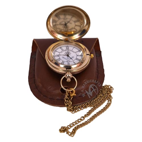 Nautical-Vintage-Brass-Unique-Pocket-Compass-with-Leather-Case-Antique-Maritime-Custom-Working-Analog-Handmade-Groomsmen-Watch-Mom-Dad-Husband-Wife-Gift-Golden-Vintage