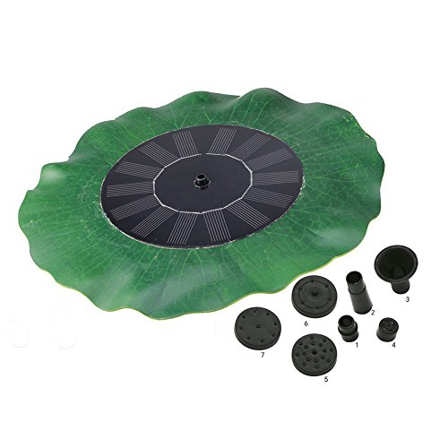 FOReverweihuajz Fashion 190L/H Lotus Leaf Floating Water Pump 1.4W Solar Panel Garden Pond Fountain Outdoor Garden Decor