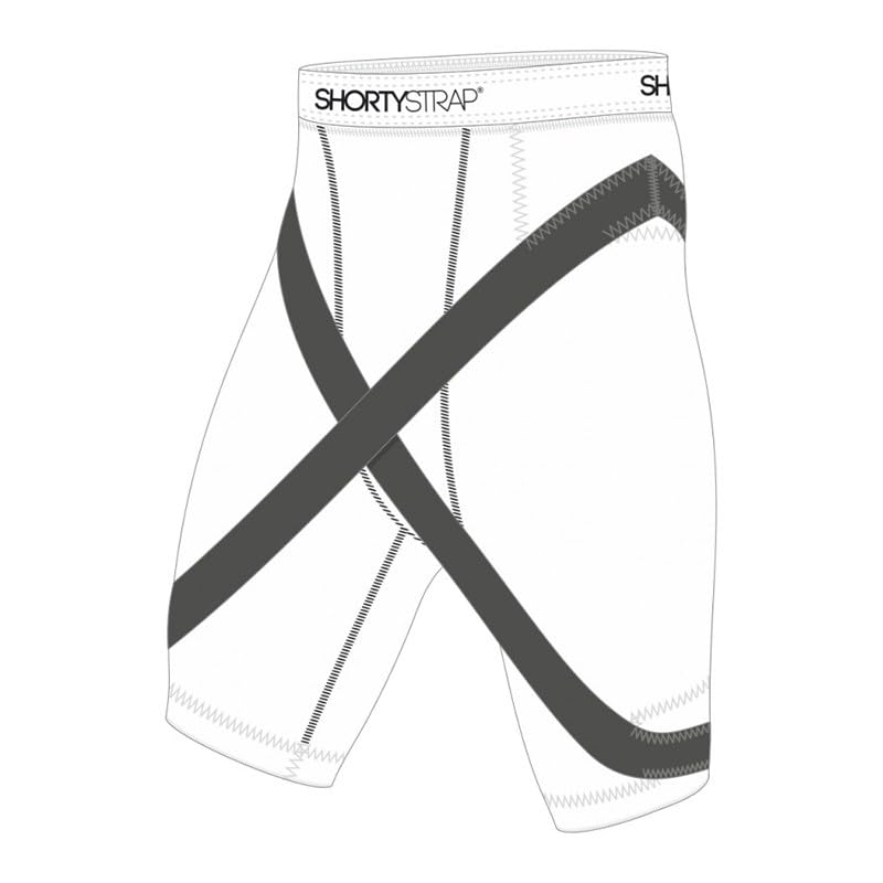 Shortystrap - Short de Compression - Pubalgies & Adducteurs - Blanc (XS)