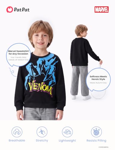 Disney Marvel Venom Boy Black Sweatshirt Toddler Girl Pullover Top 2 Years - image 7