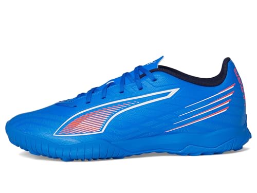 PUMA Men's Play Turf Trainer Soccer Cleats Sneaker, Ultra Blue-White-Glowing Red AH25, 8.54