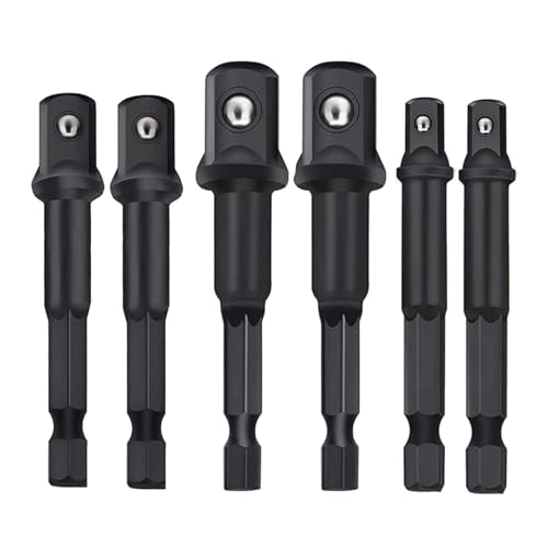 Ylisen Impact Grade Socket Adapter Set - 6 Pack 3 Inch Extension Bit With Holder cover