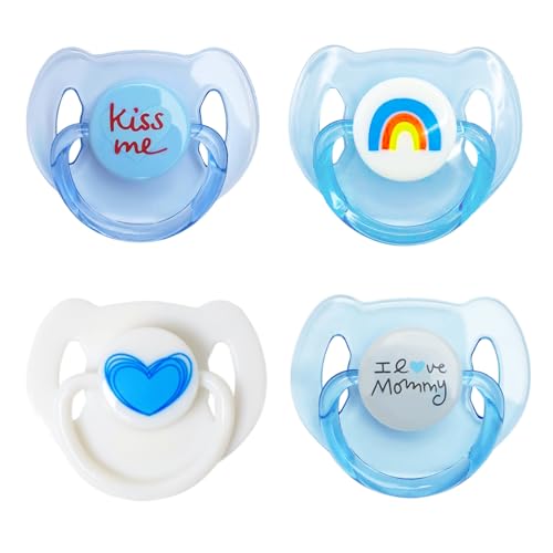 4Pcs Magnetic Pacifier for Reborn Baby Dolls Realistic Magnet Binky Toy Pacifier Baby Boy Reborn Doll Pacifier Baby Doll Bottles Reborn Doll Accessories Set