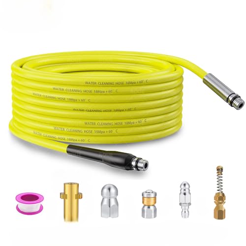 Pressure Drain Pipe for Karcher Washer Sewer Sewage Cleaning Hose Water Jetter Kit for Karcher K2 K3 K4 K5 K6 K7 Washing Nozzles (Y,20FT)