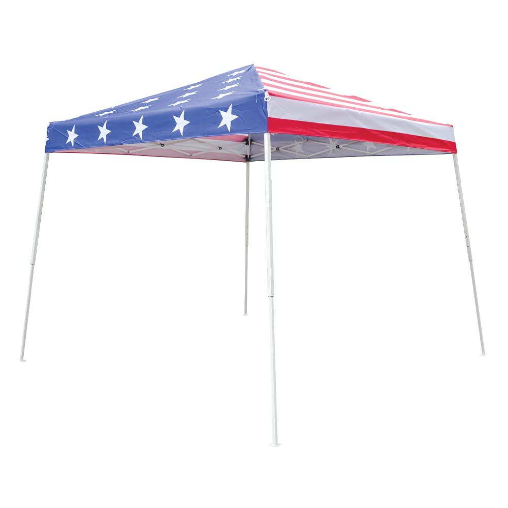 Impact Canopy 10x10 Slant Leg Pop up Canopy Tent Stars and Stripes-No Sidewall