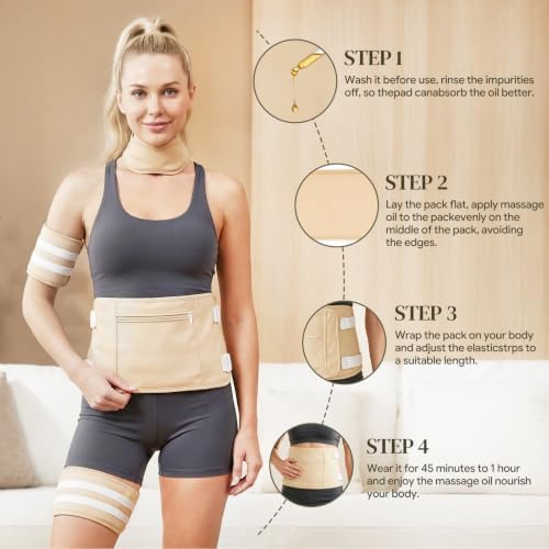 Castor Oil Pack Kit with Organic Castor Oil and Reusable Cotton Wrap - 5