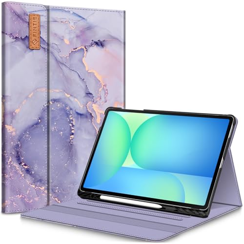 Fintie Case for Samsung Galaxy Tab S10 FE Plus 13.1 Inch 2025 Model (SM-X620/X626) with Built-in S Pen Holder, Multiple Angle Portfolio Business Cover with Pocket Auto Sleep/Wake, Lilac Marble by FINTIE - Used condition - US$17.49