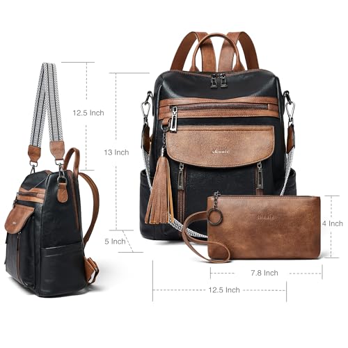 Image of Shrrie Backpack Purse for Women Fashion Leather Backpack Purse Designer Travel Backpack Shoulder Bag