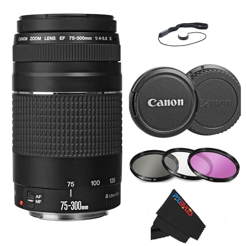 Canon EF 75-300mm f/4-5.6 III Telephoto Zoom Lens for Canon SLR Cameras, 6473A003 (Renewed) (Lens...