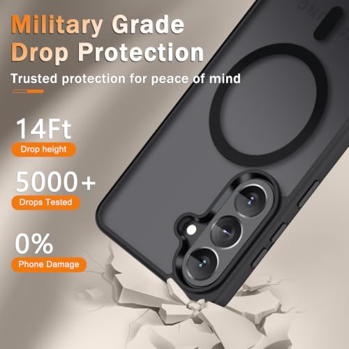 Image of YENAPOON for Samsung Galaxy S26 FE Case, Matte Magnetic Phone Cover, Black