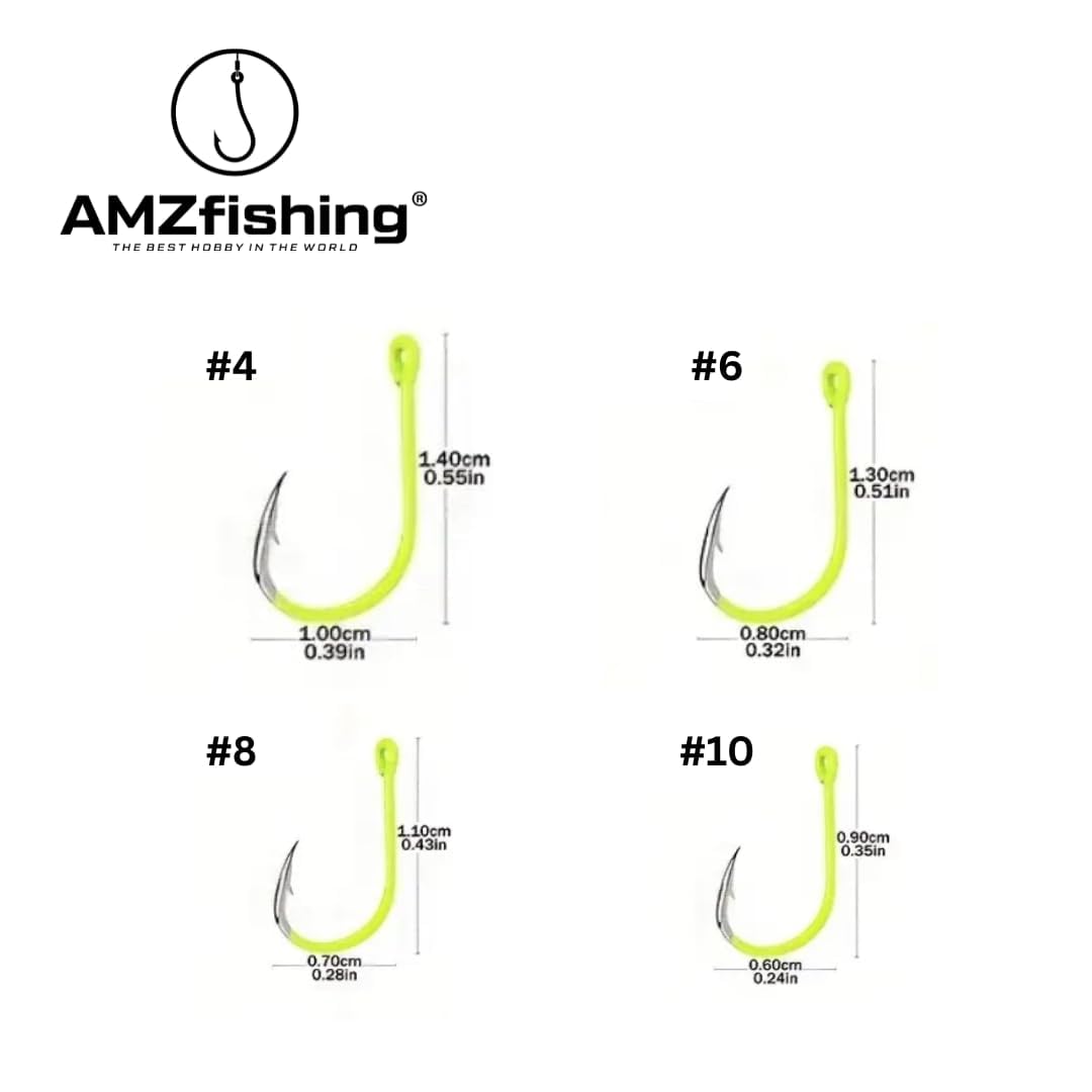 AMZfishing Lot de 20 hameçons à truite aiguisés au laser actifs UV