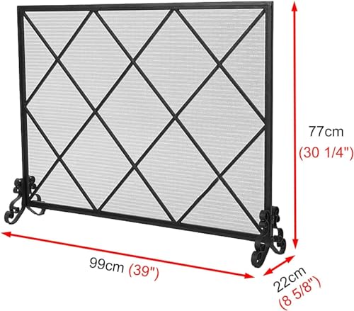 Protector de chispas de malla para chimeneas barrera de seguridad de hierro negro 6