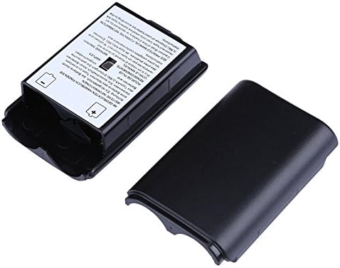 Trenro 2X Black Battery Pack Cover Shell Case Kit for Xbox 360 Wireless Controller (Black)