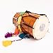12 Inch Medium Handmade Wooden & Leather Classical Indian Folk Tabla Dholak Drum Set With Adjustable 7-Bolts & Tuning Spanner, Hand Percussion World Musical Instruments For Musicians Punjabi Dholki