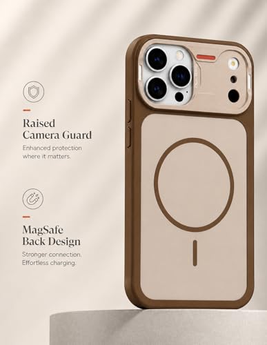 Image of Compatible for iPhone 13 Pro Case, Matte iPhone 13 Pro Back Cover, Shockproof Drop Protection, (Brown)