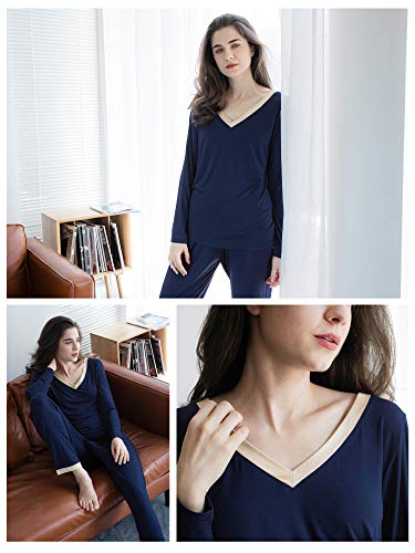 GYS Viscose from Bamboo Women's Pajama Sets Super Soft Long Sleeve Sleepwear Comfy Winter Pjs Sets S-4X4