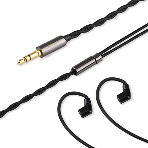 Image of Linsoul Tripowin Zombur in Ear Monitor Cable, 4N High Purity OFC Oxygen Free Cable HiFi Wired IEM Cable, Cotton Yarn Outer Layer, 3.5mm Audio Jack for Musician Audiophile(Without Mic, Recessed 2pin)