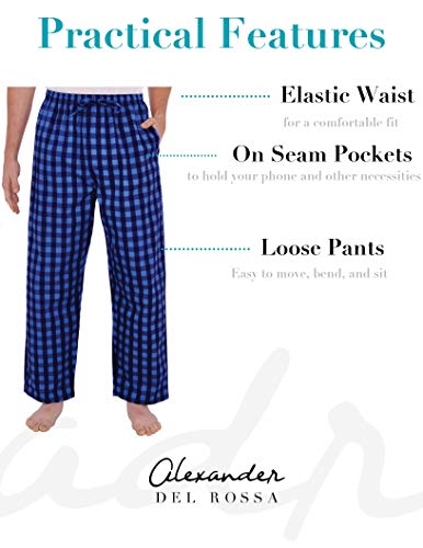 Alexander Del Rossa Mens Woven Cotton Pajama Set, Button-Down Shorts Pjs2