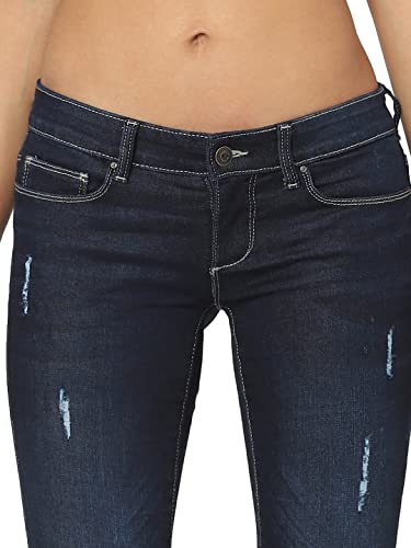 Image of ONLY Women Blue Skinny Fit Low-Rise Low Distress Light Fade Jeans