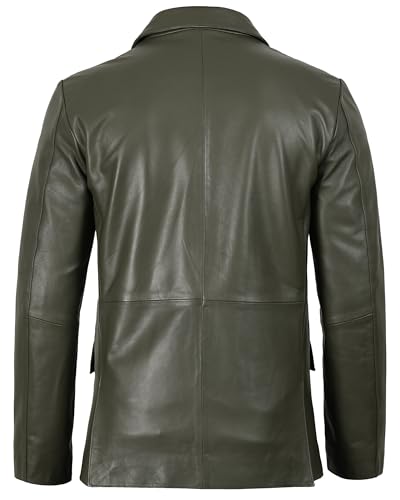 Image of Decrum Lambskin Leather Blazer for Men - Genuine Leather Sport Coat for Formal & Business Casual