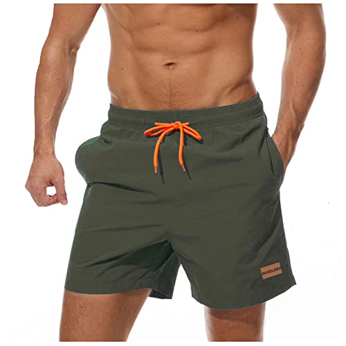 Ougelebo Badehose Herren Badeshorts Herren Kurz Schnelltrocknend Männer Schwimmhose Boardshorts Strandshorts Swim Shorts Armeegrün L 1