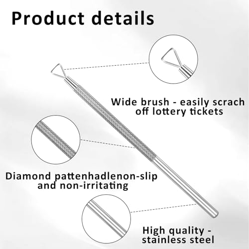 Image of Styquenzer 2 PCS Lottery Ticket Scratcher Tool Scratch off Tool Lottery Ticket Holders Metal Scratcher Tool Ticket Scratcher Tool Scratch off the Hard to Remove Pin Numbers on Present Cards