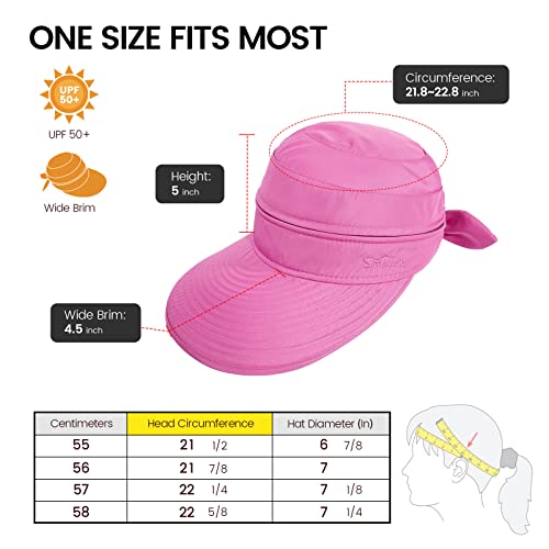 Simplicity Womens Summer Hat Upf 50+ Uv Womens Sun Visor Beach Hat Rose #TOP2