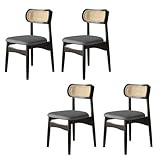 Esthétique rétro : cette chaise de cuisine combine habilement le rotin et le bois massif. Le cadre en bois massif est robuste et stable, tandis que le dossier est fabriqué en rotin tissé, offrant une texture fine, une ventilation et une respirabilité. Il crée une atmosphère naturelle et confortable, mélangeant parfaitement les styles rétro et modernes, parfait pour améliorer votre espace à manger.