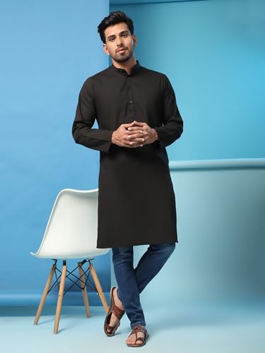 Image of SKAVIJ Mens Cotton Casual Wear Everyday Use Modern Kurta
