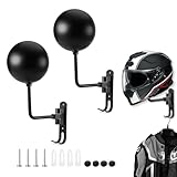 Motorcycle Helmet Holder (2 Pack) Wall Mount, Helmet Hanger 180° Rotation Helmet Rack with Double Hook for Football Helmet, Bicycle Helmet, Hat, Cap, Sportswear, Motorcycle Accessories
