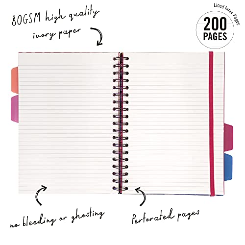 Image of Pukka Pad Bloom B5 Hardcover Ruled Single Line Subject Project Book 200 Pages 80gsm Pack of 3 Black Blue Cream Covers