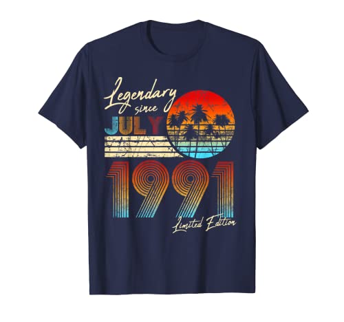Hombre Nées En 1991 Julio - Regalo de cumpleaños (30 años) Camiseta
