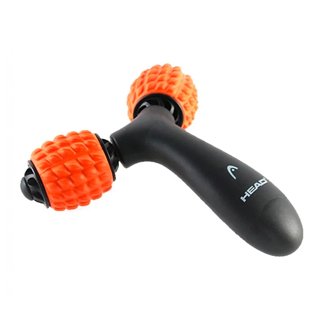 HEAD Deep Tissue Massage Roller | Foam Roller For Neck Pain Relief | Massage Roller for Exercise Gym | Full Body Massager | Trigger Point Therapy | Home & Gym Fitness | Two Acupressure Wheels- Orange (B0BWNG48G2) Amazon Price History, Amazon Price Tracker