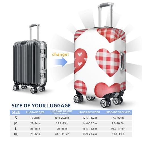Set Of Red Love Hearts, Simple Elastic Travel Luggage Covers Dustproof Scratch-Resistant Suitcase Protector Fit 22-24 Inch4