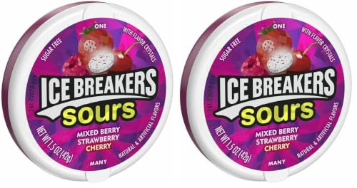 Image of Ice Breakers Sours Mixed Berry, Strawberry, 42 g (Pack of 2)