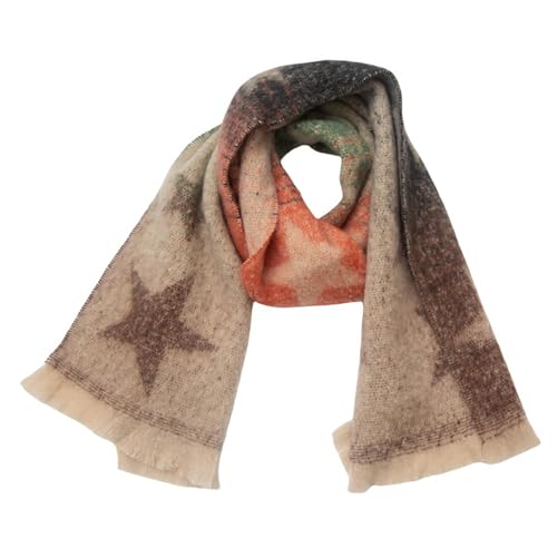 CORIRESHA Women's Fashion Star Ombre Colorful Scarf Cashmere Feel Winter Warm Chunky Scarves3