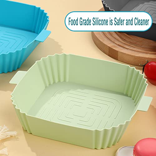 image for Silicone Air Fryer Liners,LYHOLKEER 4Pcs Air Fryer Silicone Reusable L
