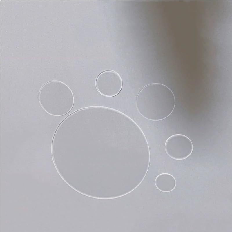 Oblea de sílice fundida transparente de 55 mm y espesor de 1 mm para soporte de muestras