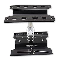 KUBOWAI RC Auto Aluminium Reparatur Workstation, 360 ° Drehung/Heben/Senken Arbeitsständer für 1/8 1/10 1/12 Truck Off Road Modellauto(Schwarz)