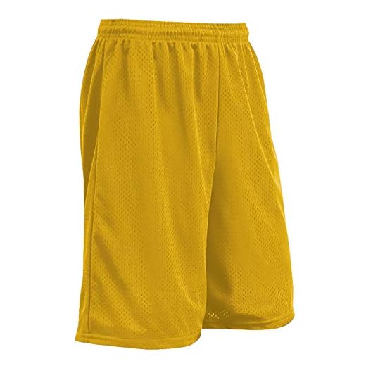CHAMPRO Standard Diesel 9" Inseam Polyester Exercise Shorts, Gold, Large