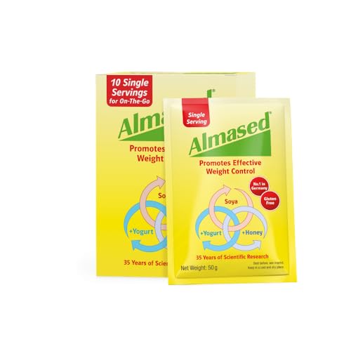 Almased Single Servings Meal Replacement Shake - Protein Powder for Weight Loss, 10 x 50 g