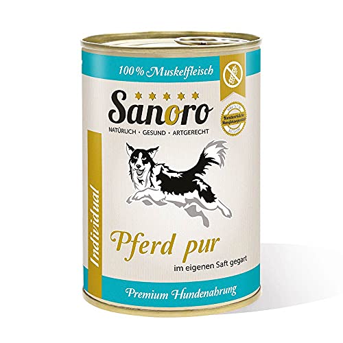 Pferd pur, 100% Muskelfleisch vom Pferd, salzfrei - Premium-Hundefutter - singleprotein, hypoallergen - für Ausschlußdiäten geeignet (1 x 400g)