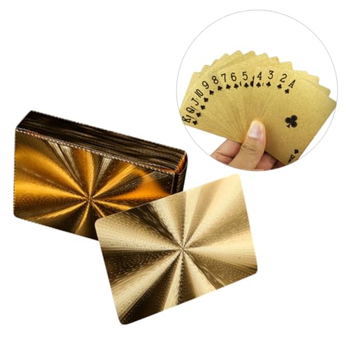 BESPORTBLE wasserdichte Glänzende Spielkarten Pokerkarten Plastik Goldene Pokerspielkarten Für Unterhaltung Robuste Wasserfeste Kunststoff-Spielkarten Für Zuhause Bar Büro – Bild 7